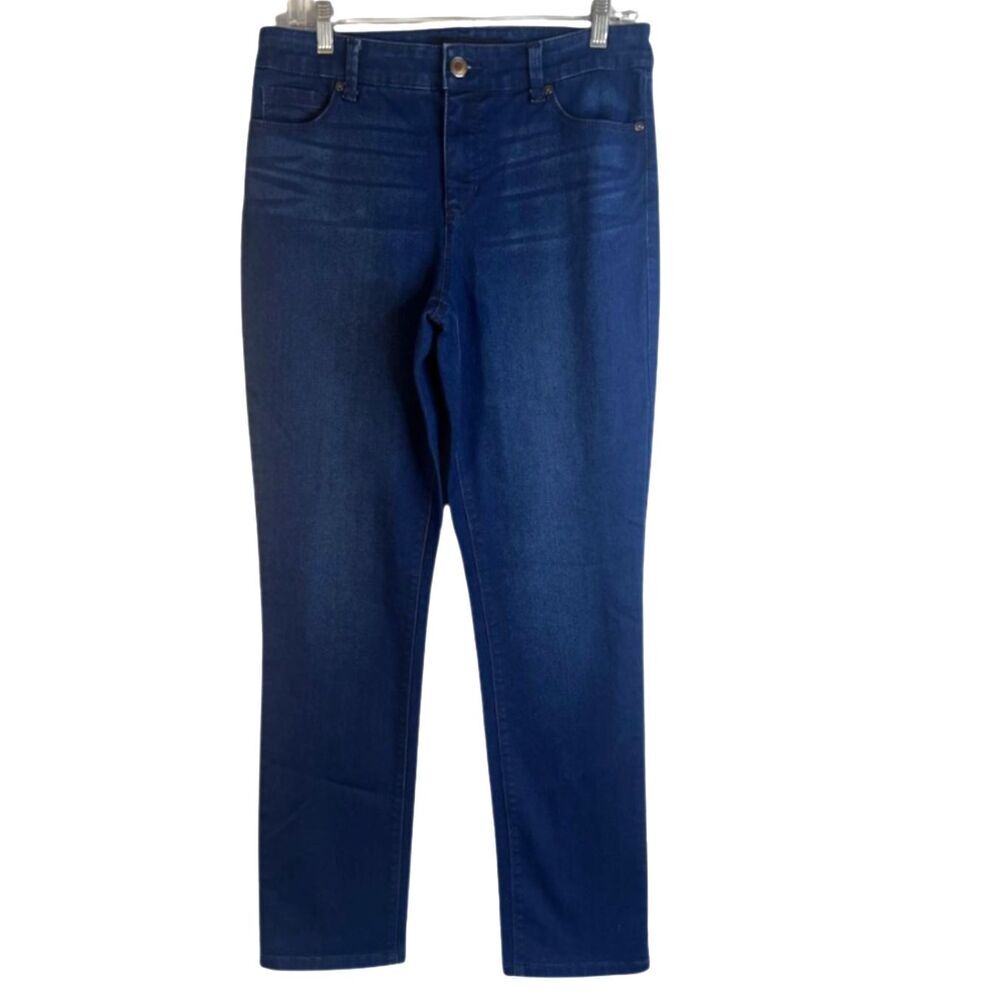 Bandolino Amy Straight Leg Denim Blue Jeans Dark Wash Size 6 Dressy‎ Casual